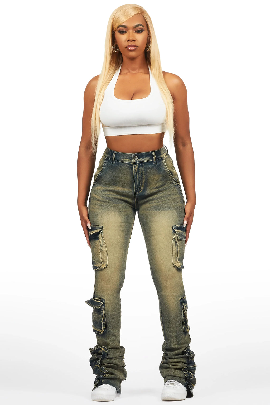 Phoebe Tinted Dark Wash Super Stacked Jean