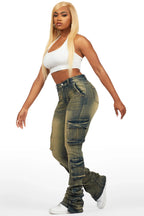 Phoebe Tinted Dark Wash Super Stacked Jean