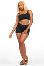 Antavia Cheetah Fur Slides