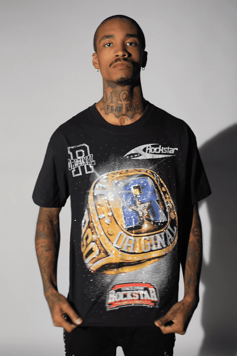 Champ Black Graphic Rhinestone T-Shirt