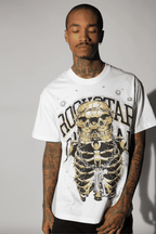 Krock White Graphic Rhinestone T-Shirt