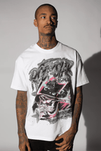 Outerworld White Graphic Rhinestone T-Shirt