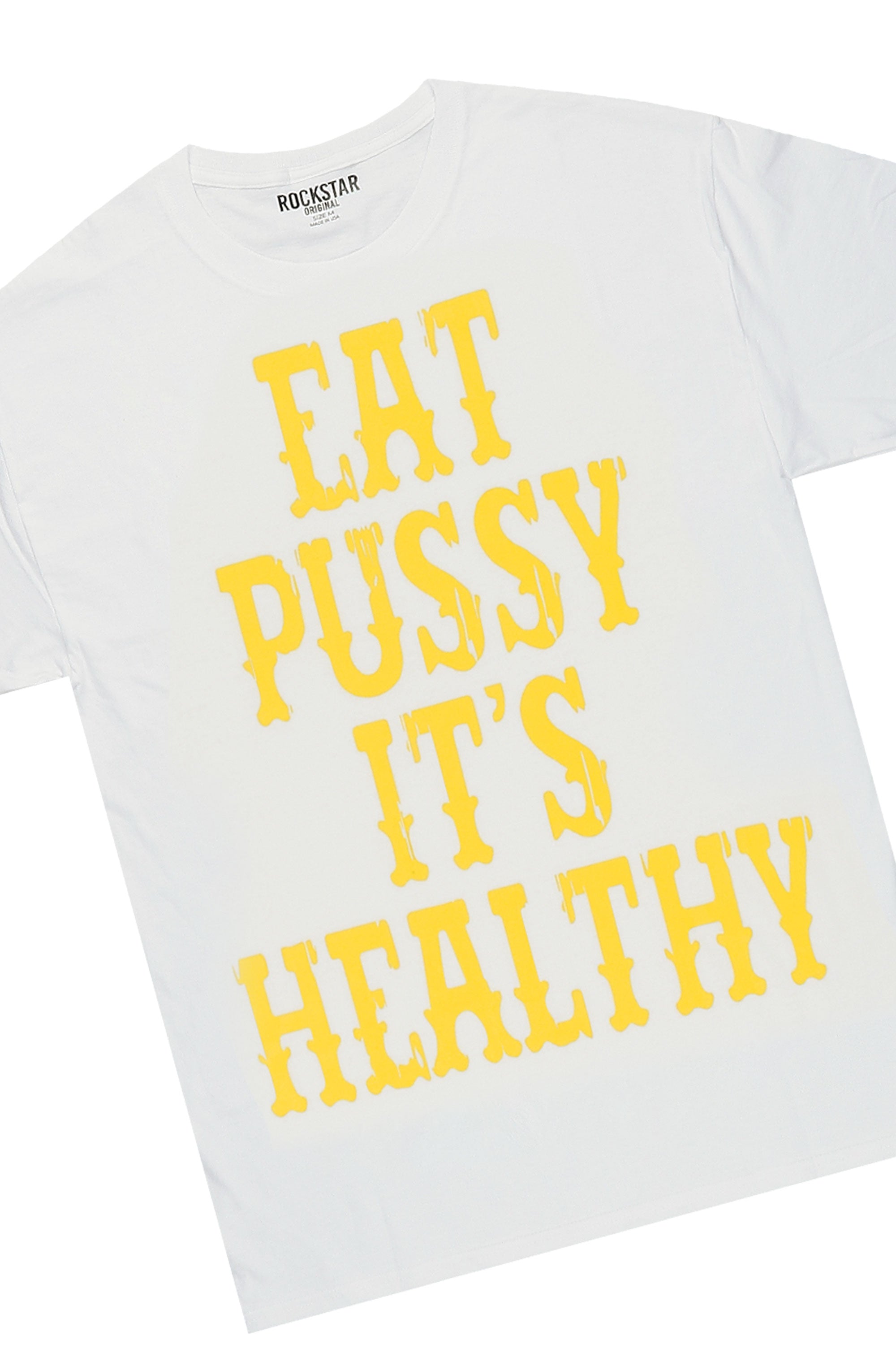 Miguel Yellow/White Graphic Short Set