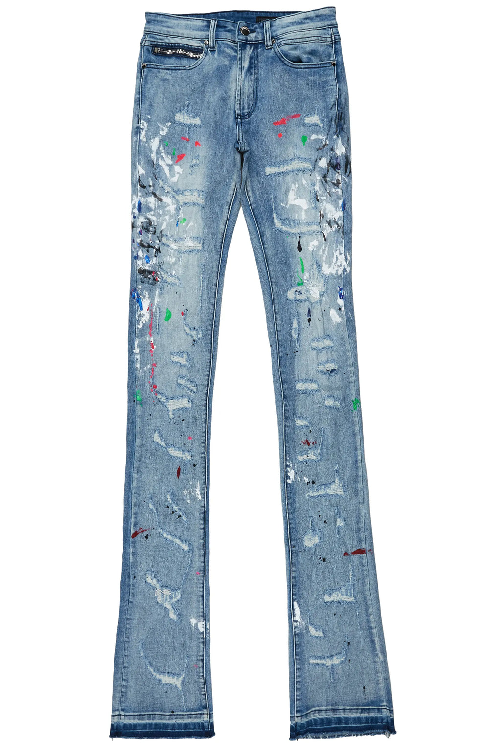 Misael Blue Painter Super Stacked Flare Jean