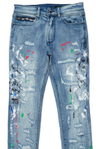 Misael Blue Painter Super Stacked Flare Jean