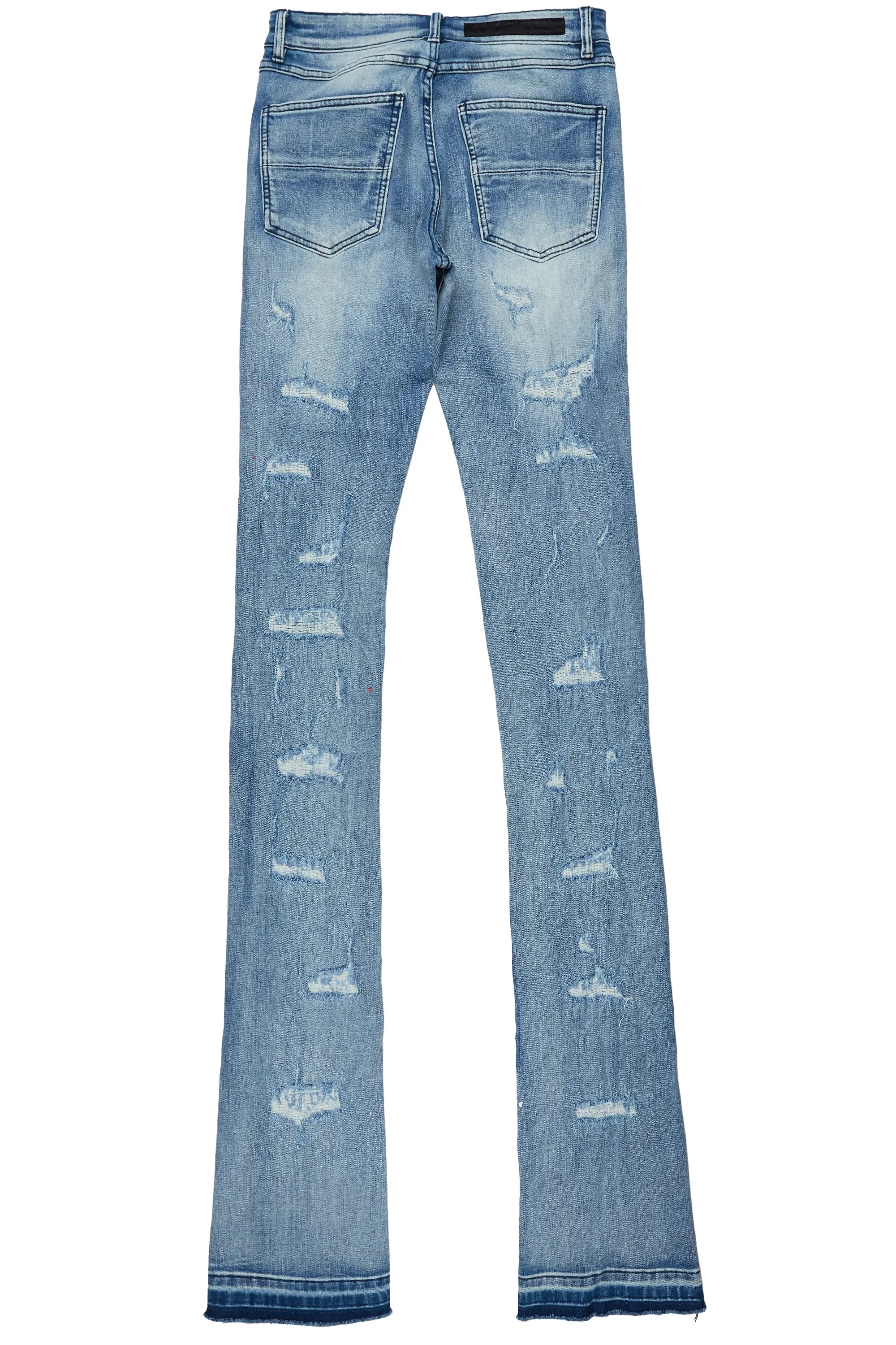 Misael Blue Painter Super Stacked Flare Jean