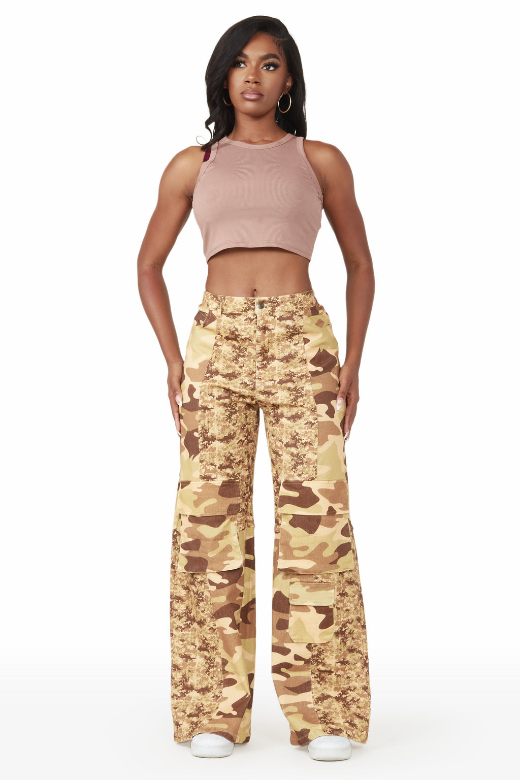 Nikki Camo Wide Leg Jean