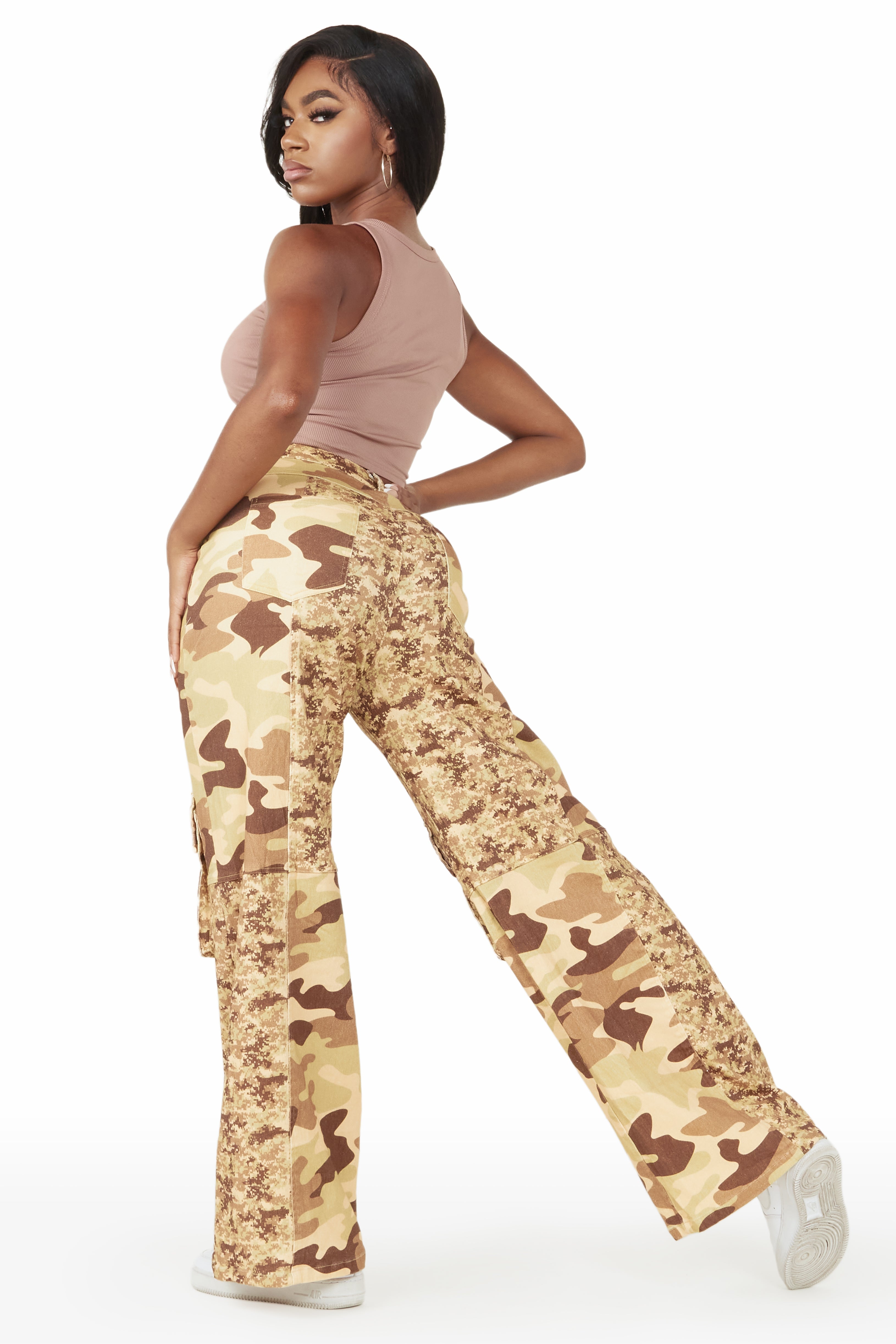 Nikki Camo Wide Leg Jean