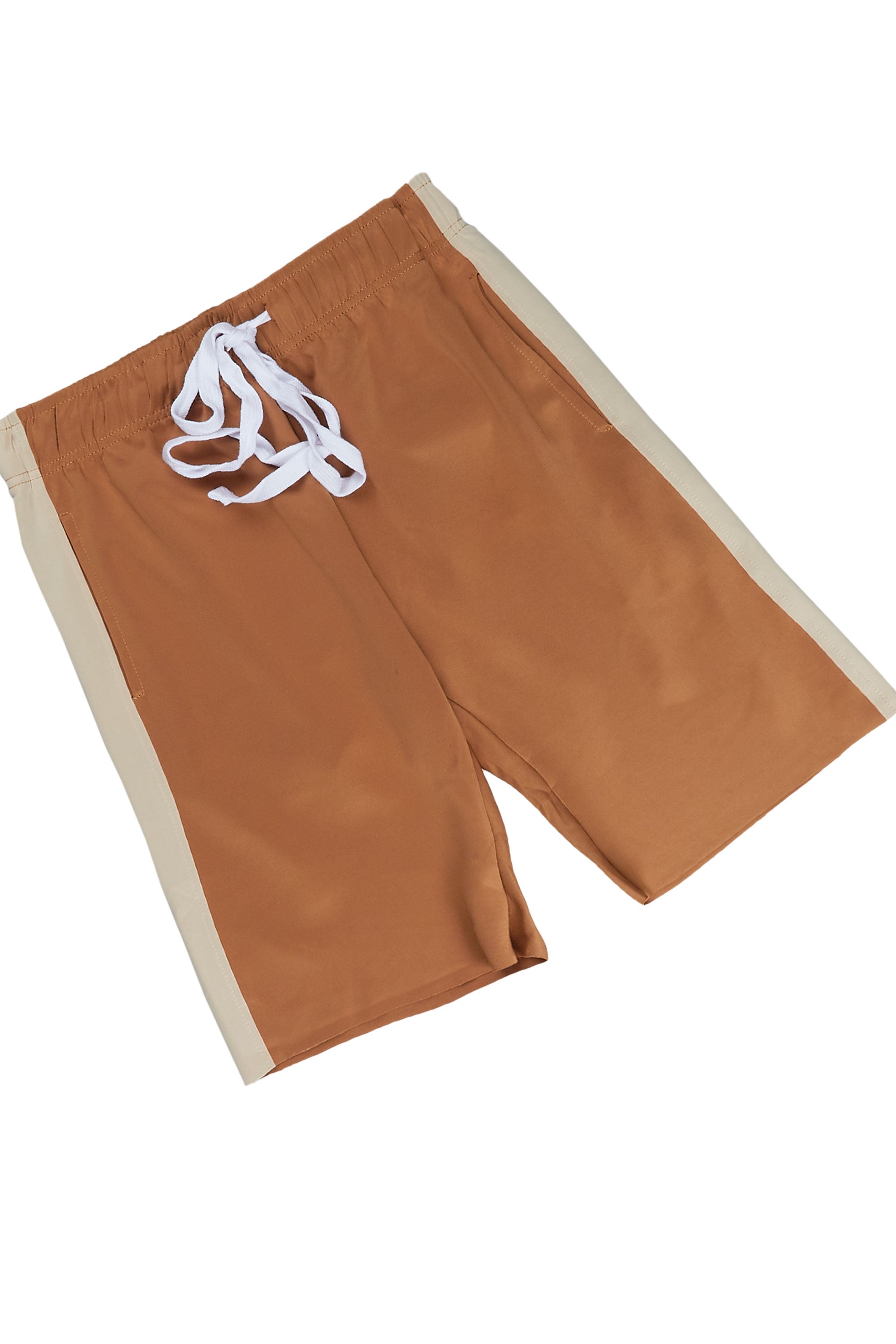 Octavio Beige/Green Basic T-Shirt Short Set