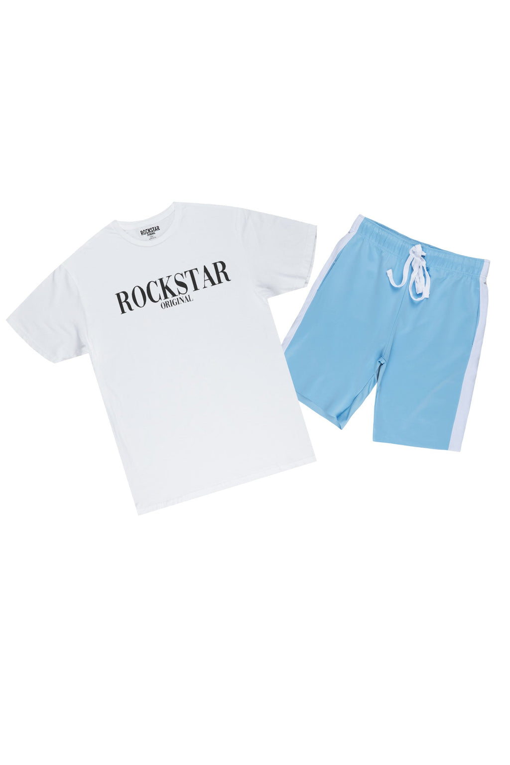 Octavio White/Black Basic T-Shirt Short Set