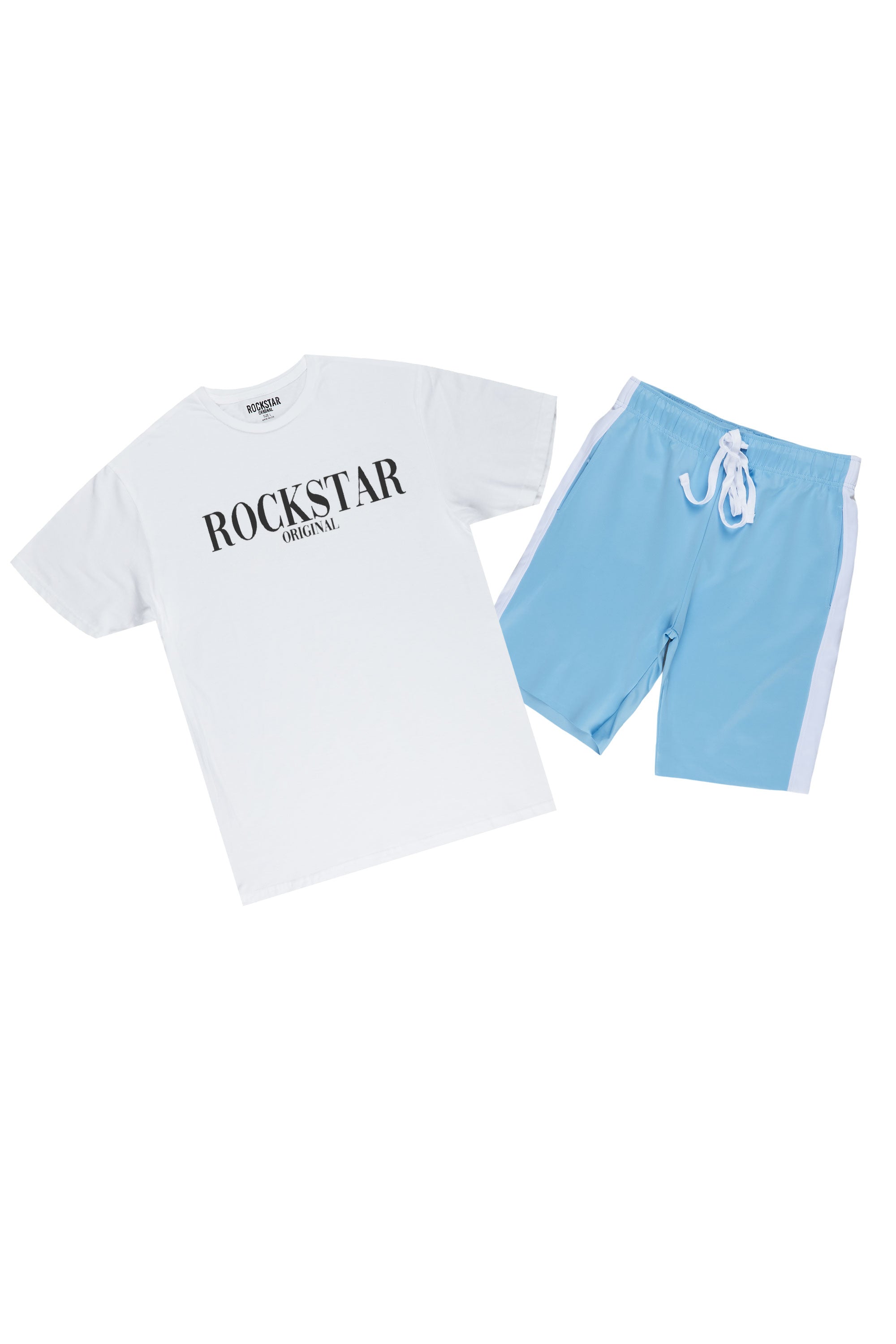 Octavio White/Black Basic T-Shirt Short Set