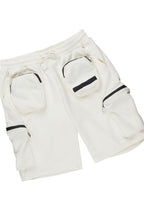 Octavio White/Cream T-Shirt Cargo Short Set
