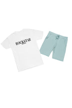 Octavio White/Sage Basic T-Shirt Short Set