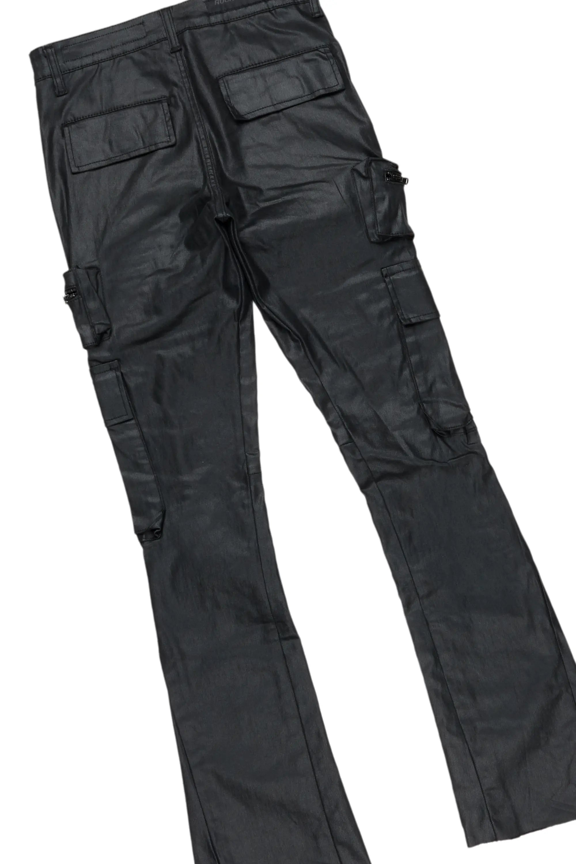 Octavio Black T-Shirt & Ritz Stacked Flare Jean Bundle