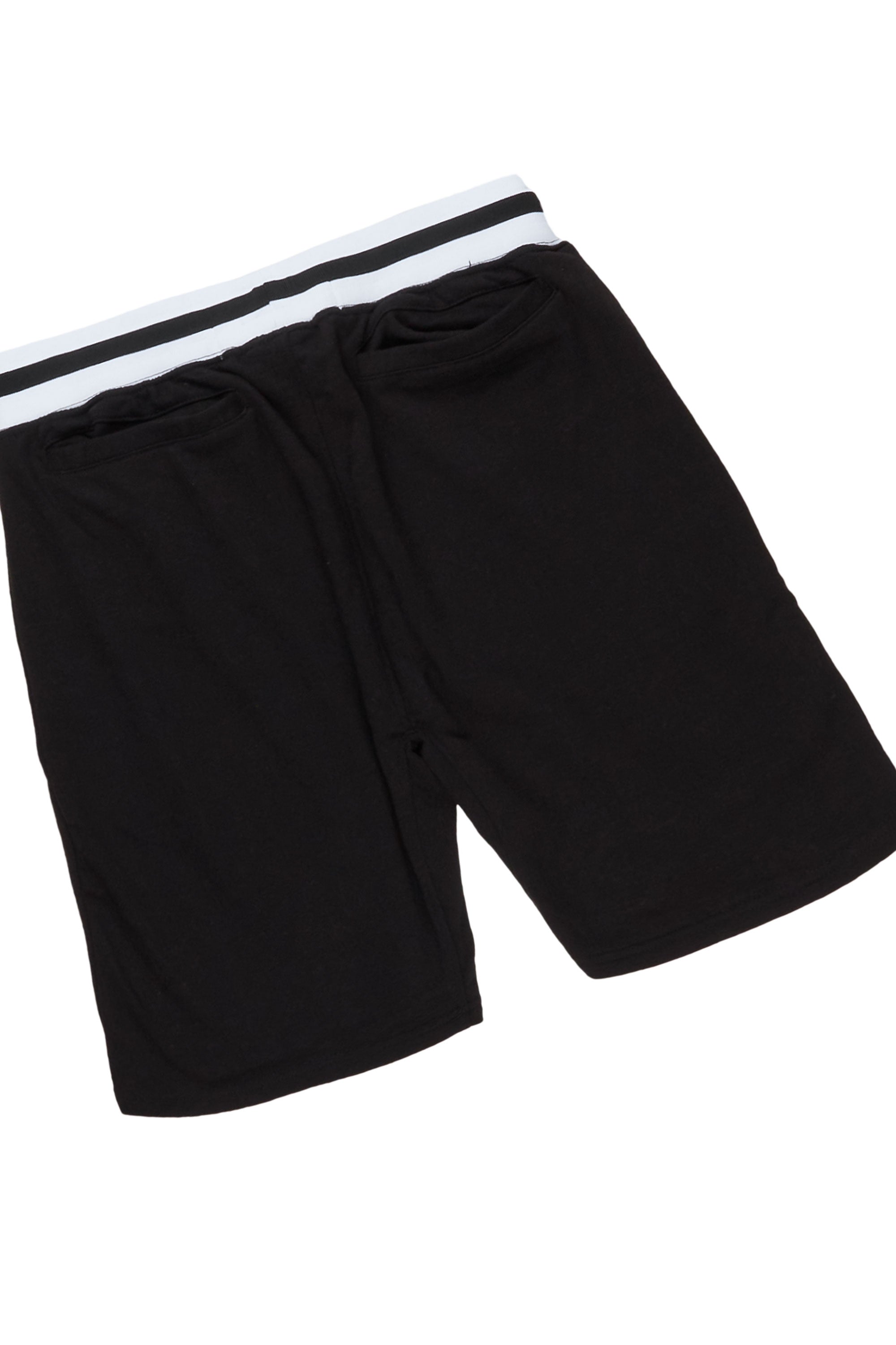 Osman Black Graphic T-Shirt Short Set