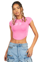 Kaisyna Hot Pink Crop T-Shirt