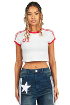 Jeanine White Crop T-Shirt