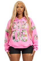 Atiya Pink Oversized Hoodie