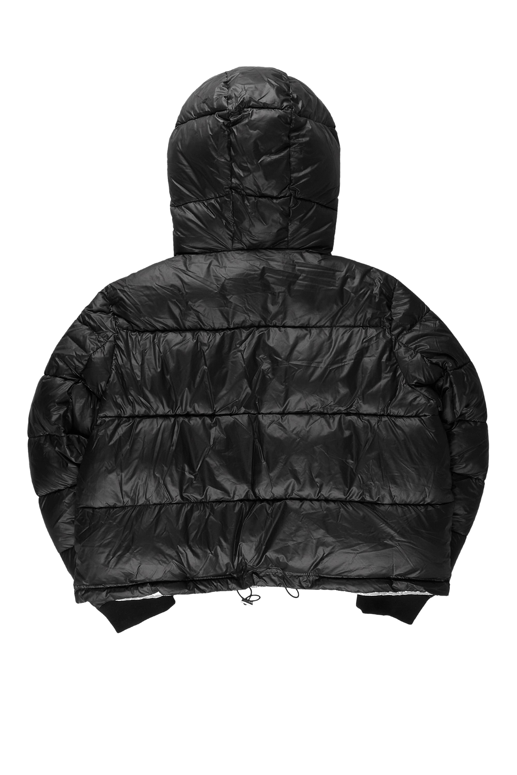 Rose Black Puffer Jacket