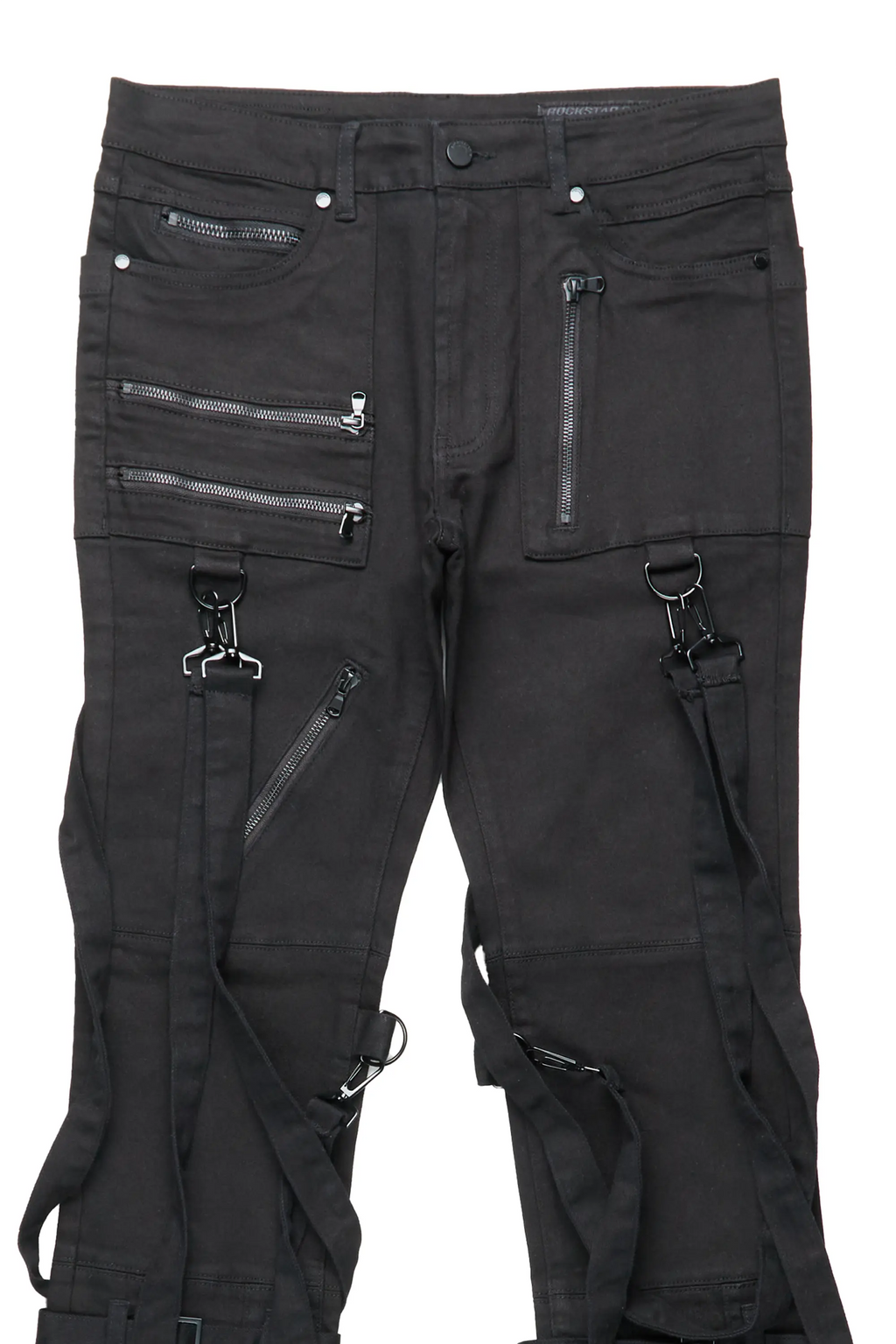 Rowen Black Stacked Flare Jean