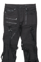 Rowen Black Stacked Flare Jean