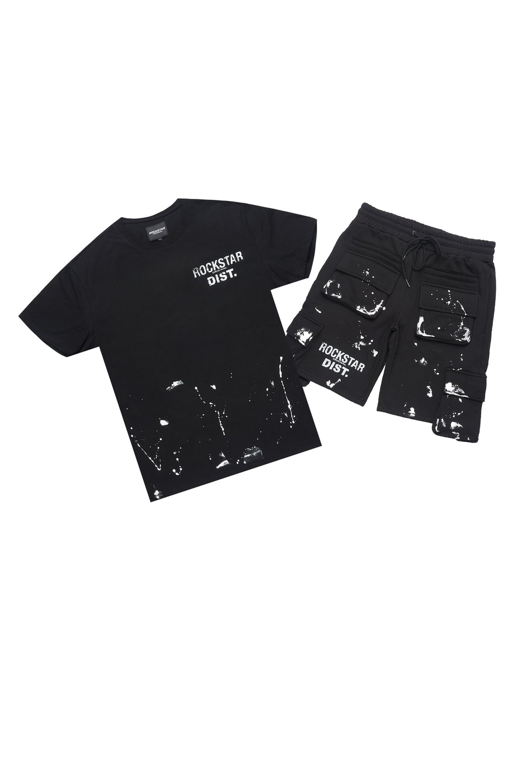 Raffer Black/White T-Shirt Cargo Shorts Set