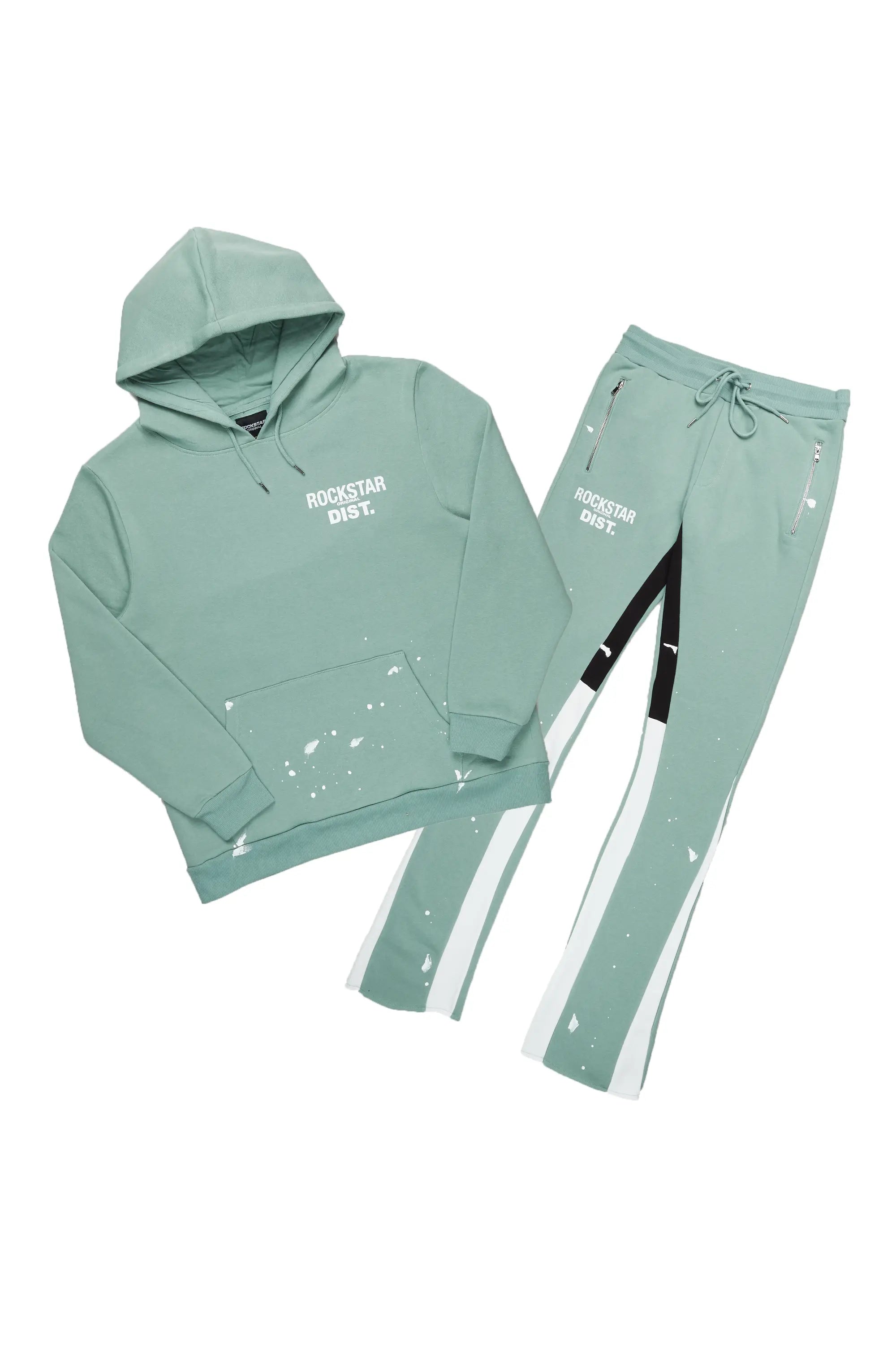 Raffer Sage Hoodie/Stacked Flare Pant Set