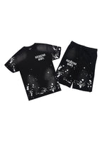 Rafix Black Graphic T-Shirt Short Set