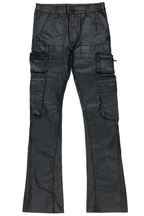 Ritz Black Coated Stacked Flare Jean