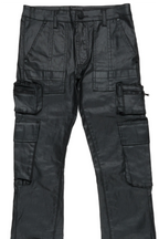 Ritz Black Coated Stacked Flare Jean