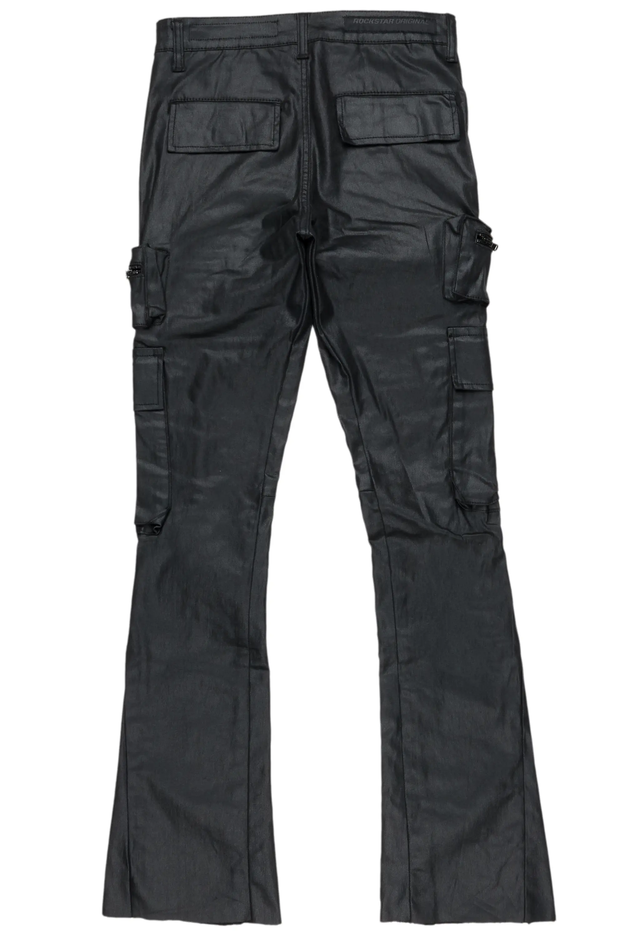 Ritz Black Coated Stacked Flare Jean