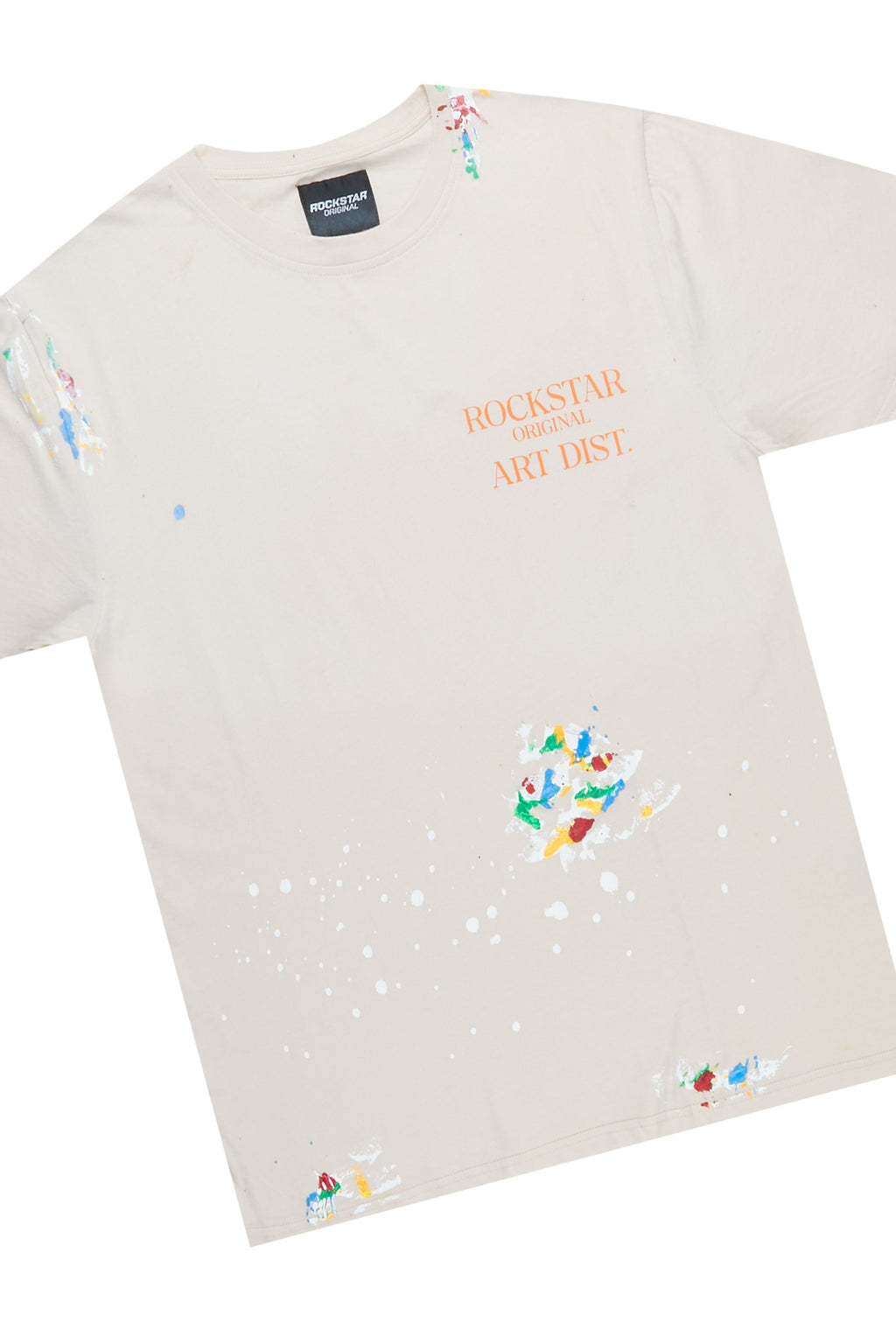 Rockstar Art Dist. Beige/Orange T-Shirt Short Set