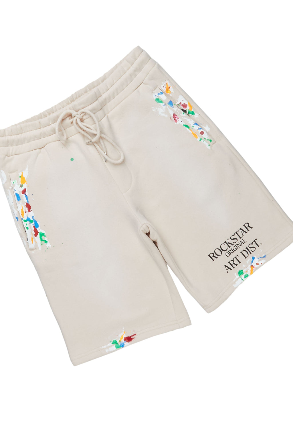 Rockstar Art Dist. Beige T-Shirt Short Set