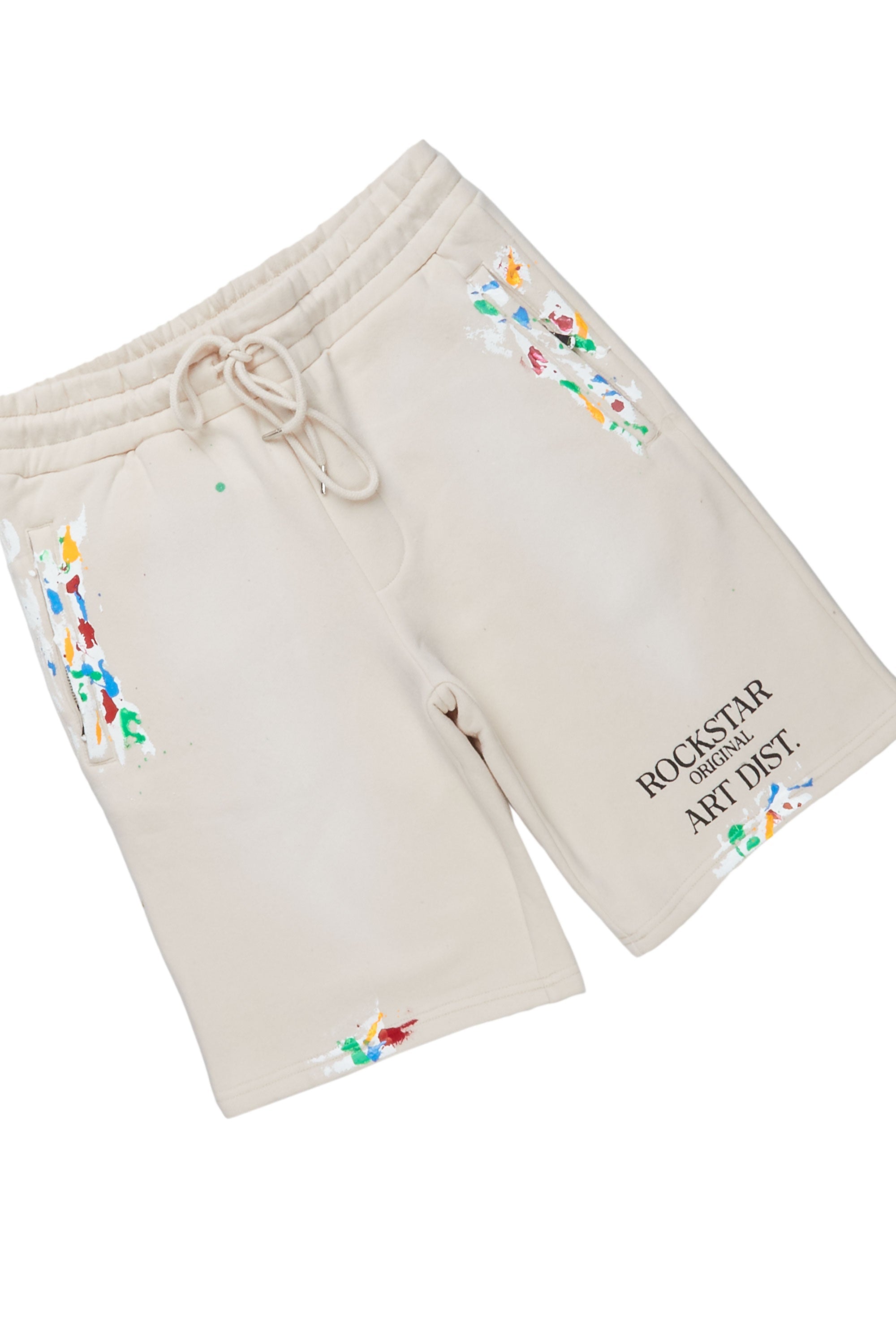 Rockstar Art Dist. Beige T-Shirt Short Set