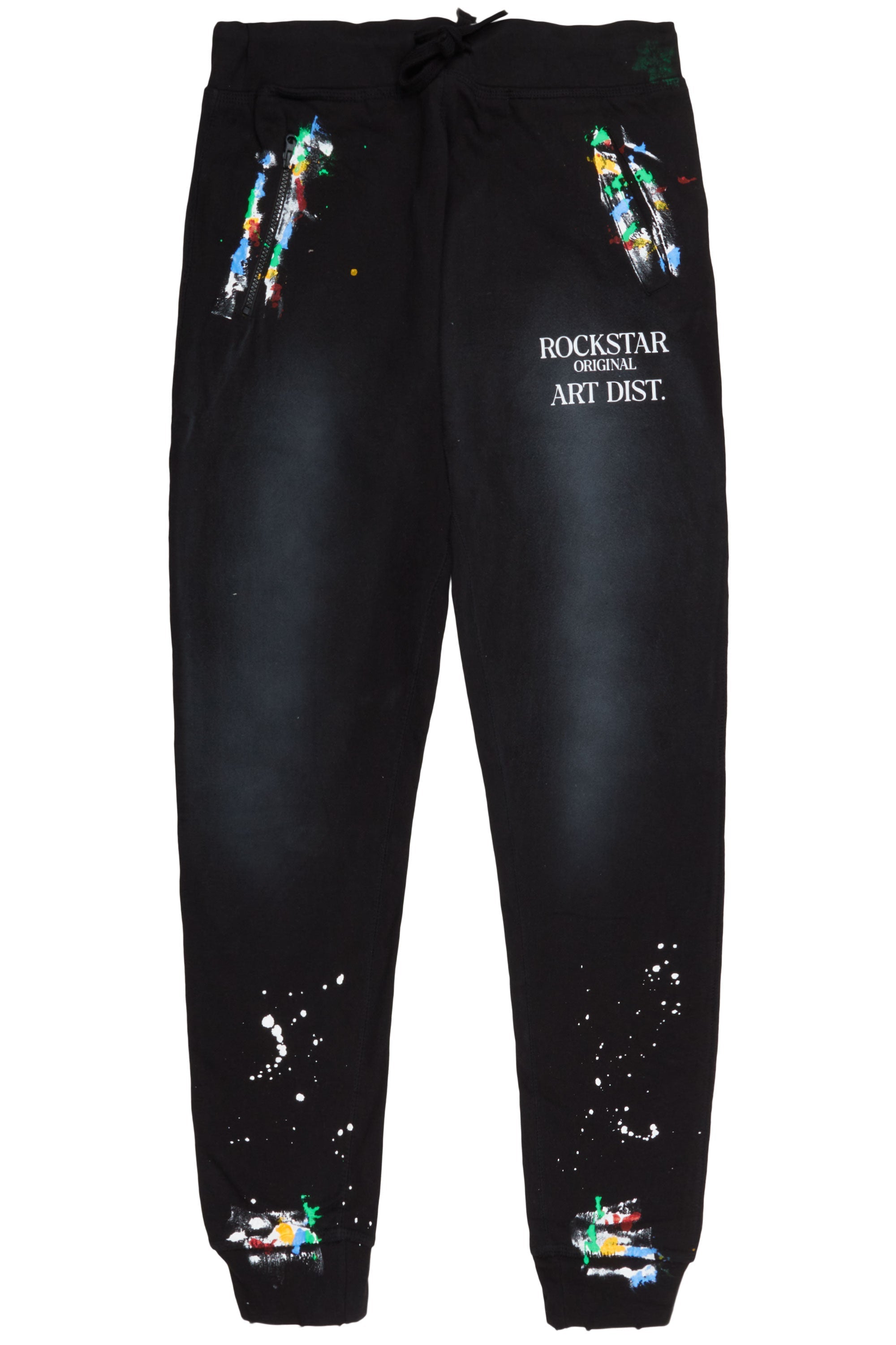 Rockstar Art Dist. Black Trackpant