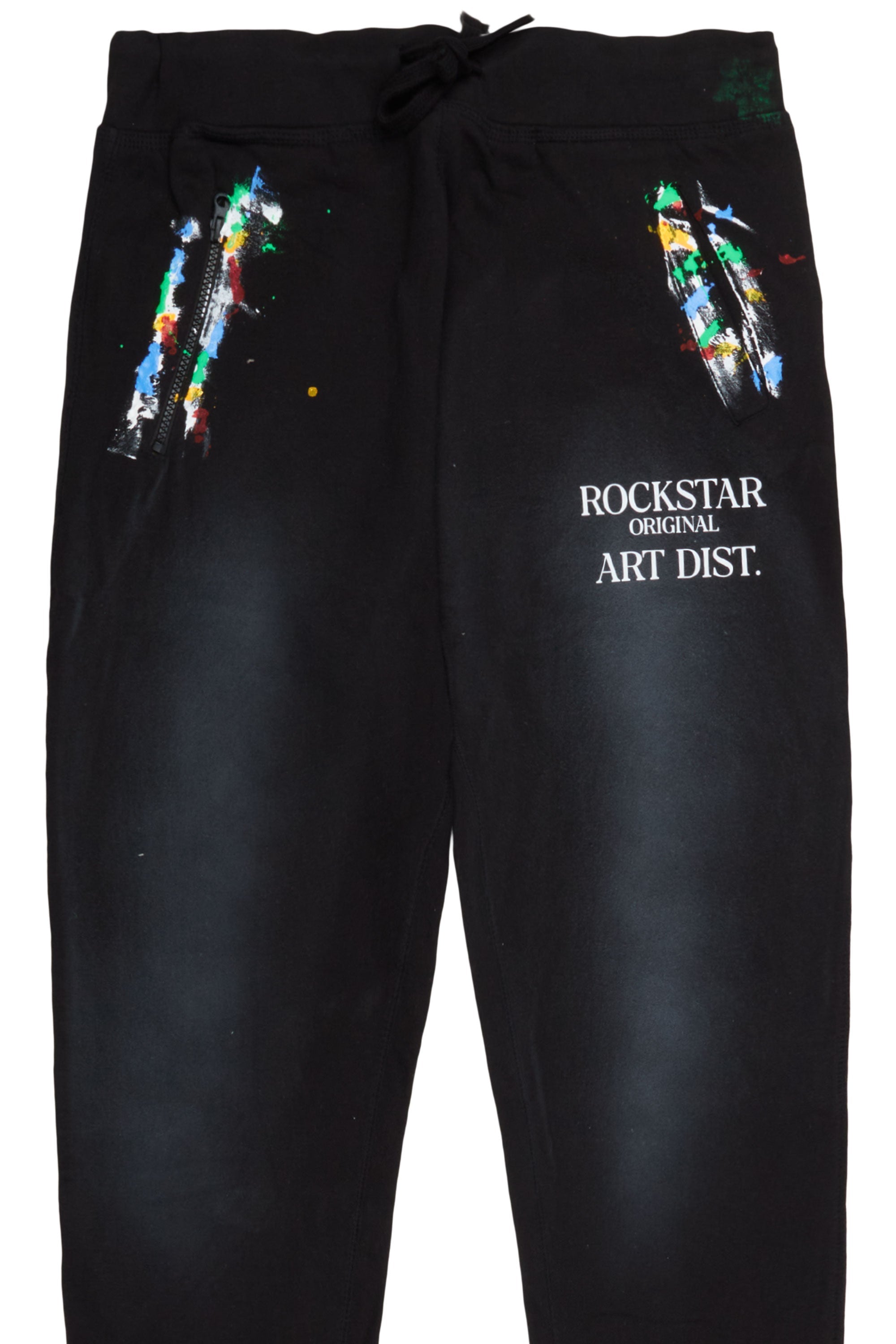 Rockstar Art Dist. Black Trackpant