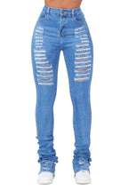 Isla Medium Wash Super Stacked Jean