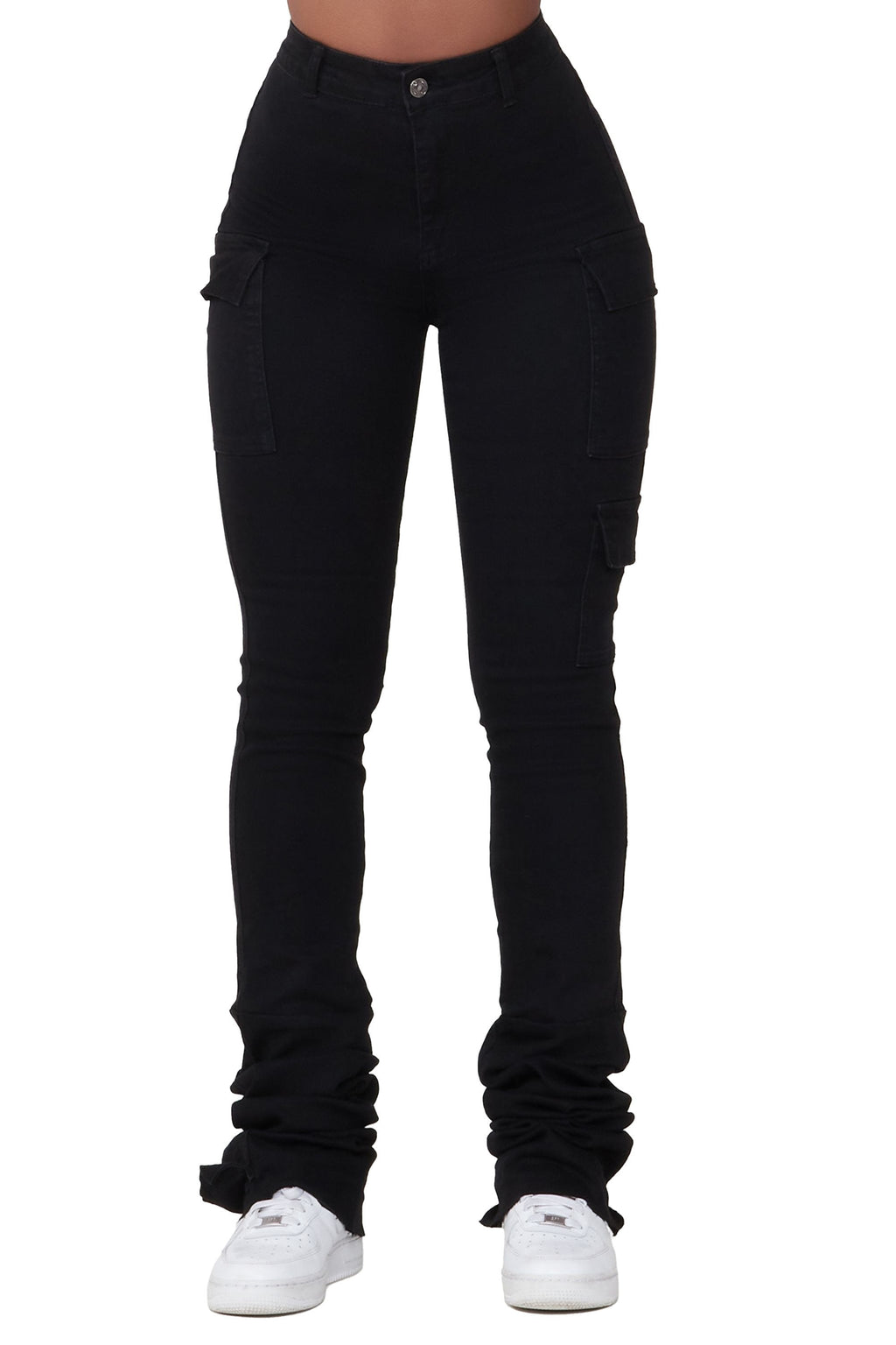 Vixen Black Cargo Super Stacked Jean