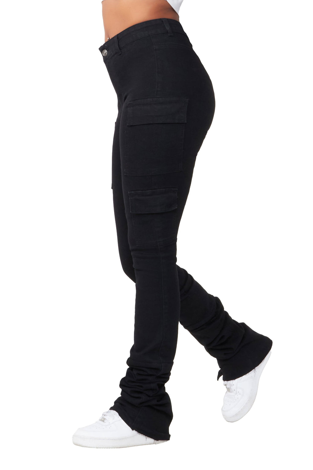 Vixen Black Cargo Super Stacked Jean