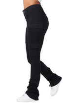 Vixen Black Cargo Super Stacked Jean