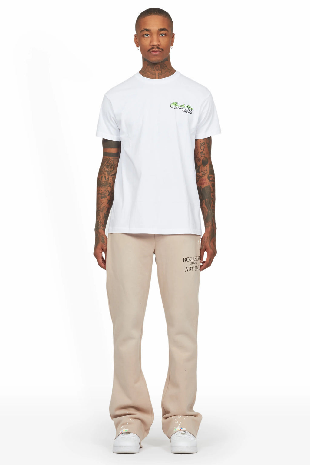 Rockstar Art Dist Tan Stacked Flare Pants