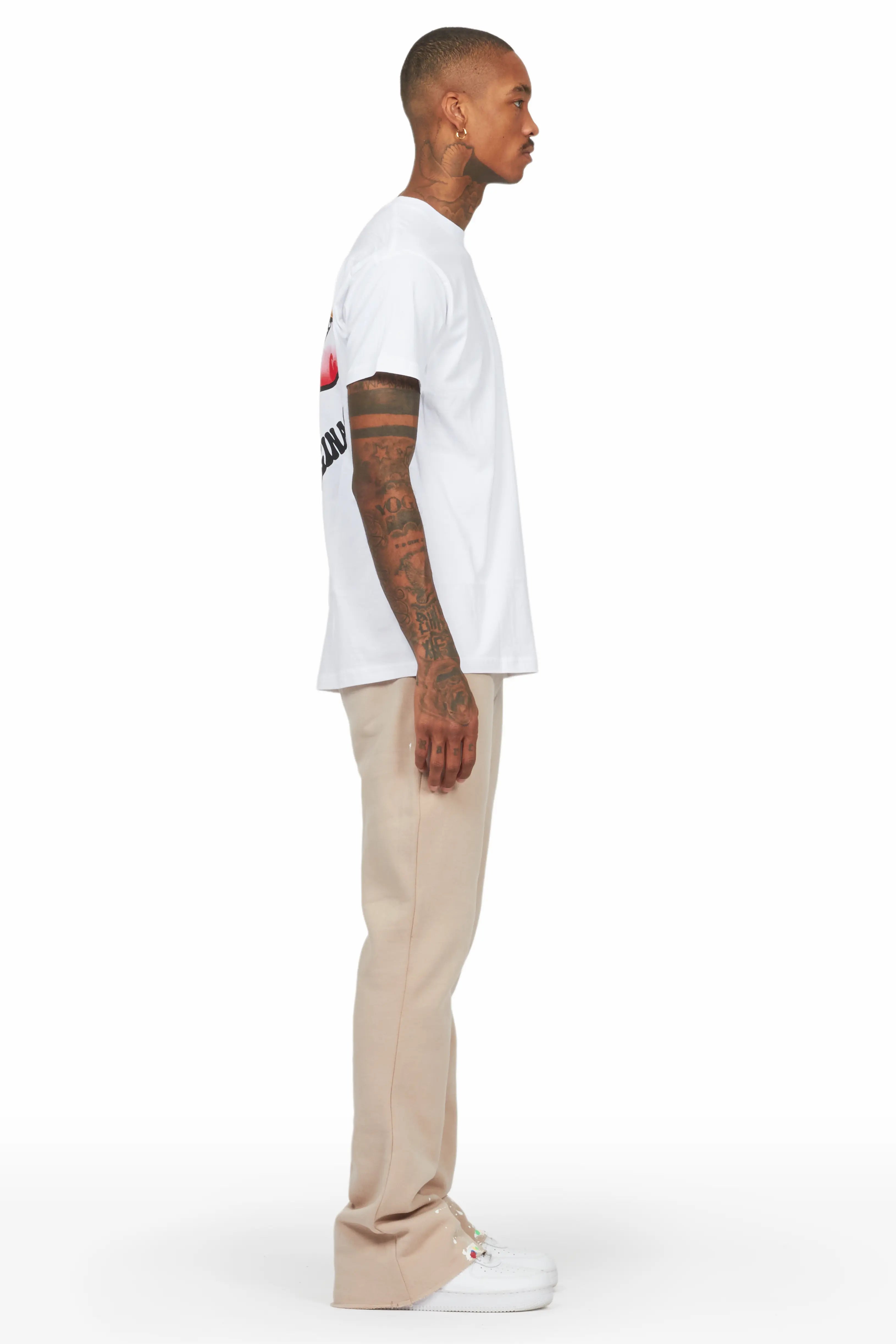 Rockstar Art Dist Tan Stacked Flare Pants