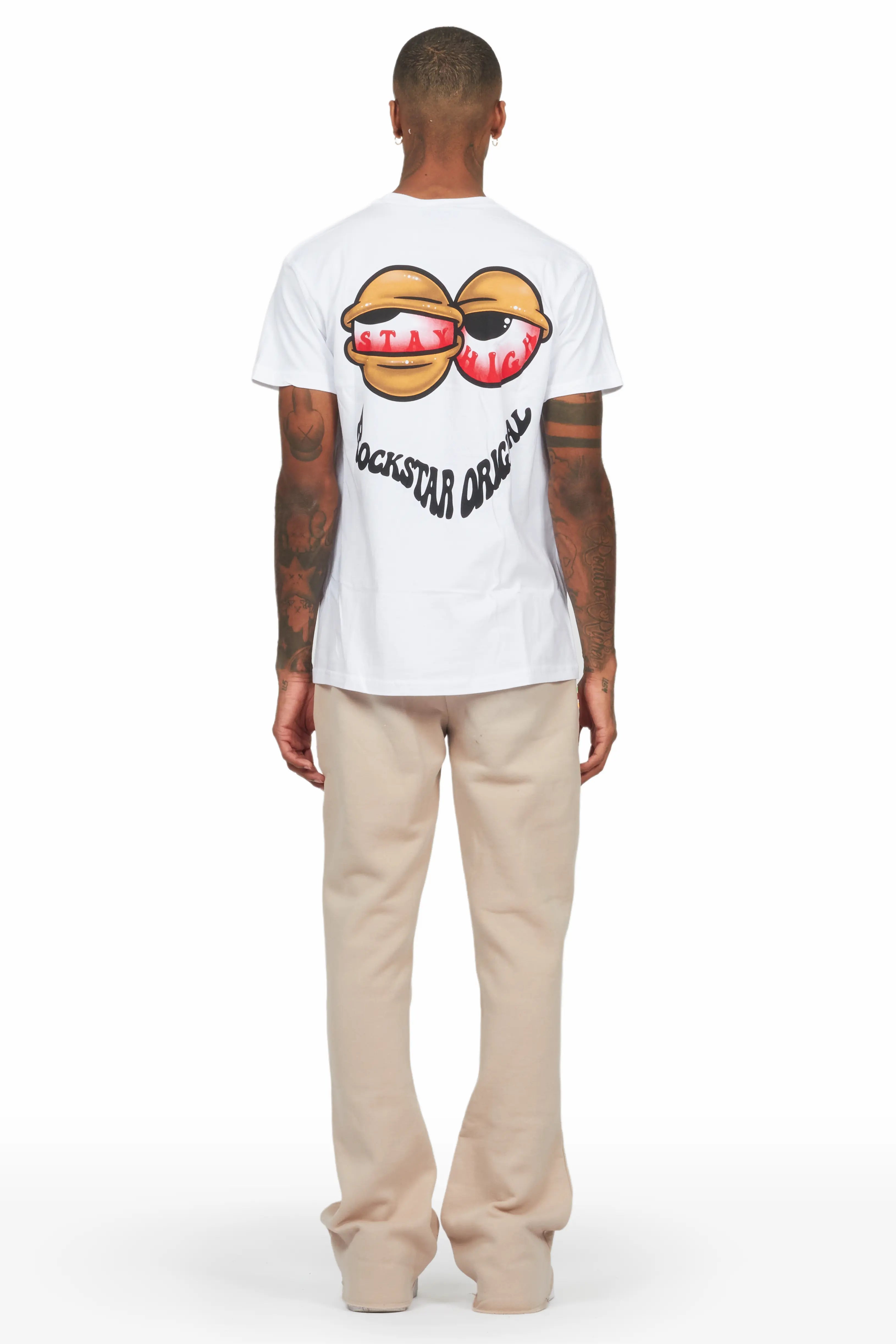 Rockstar Art Dist Tan Stacked Flare Pants