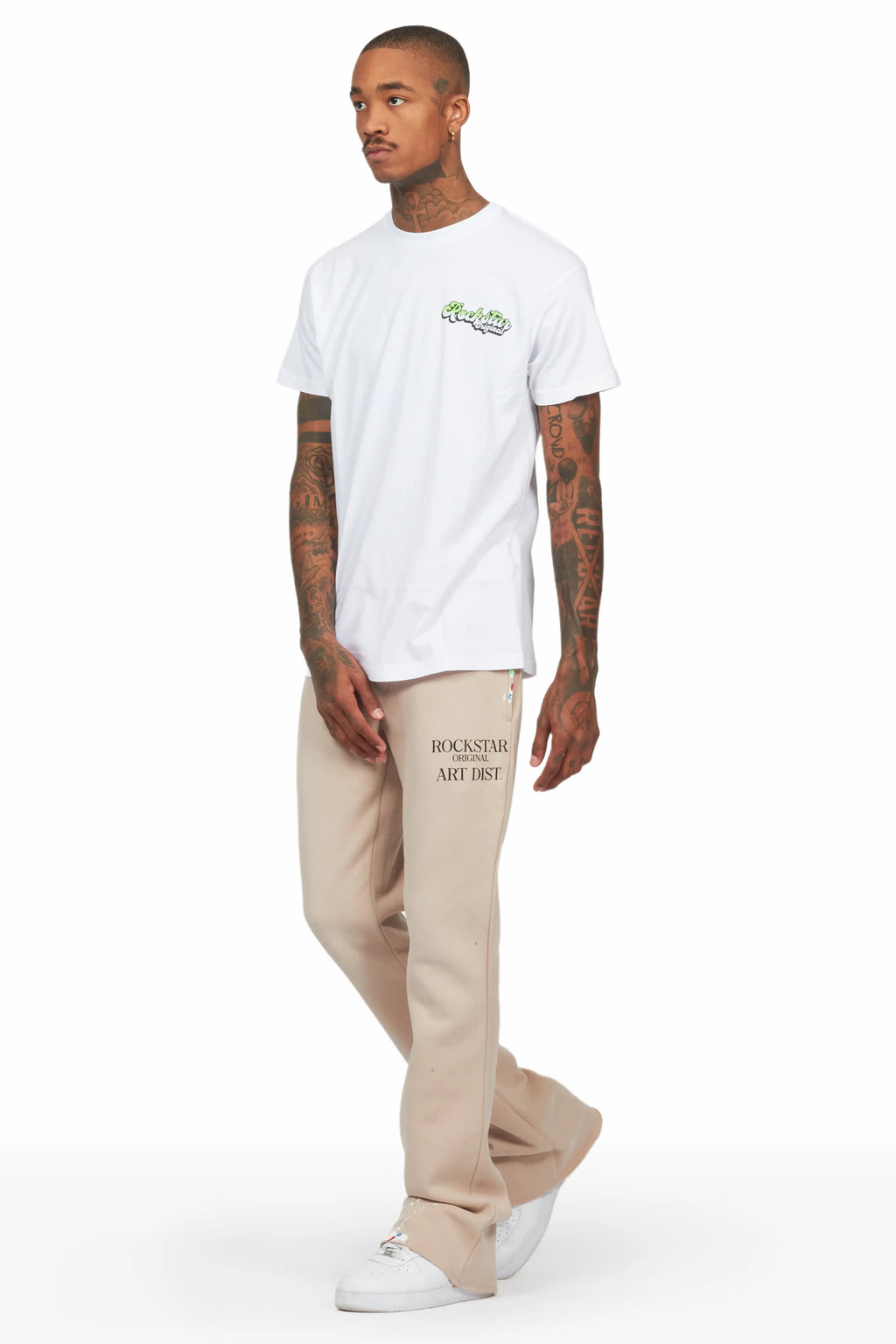 Rockstar Art Dist Tan Stacked Flare Pants