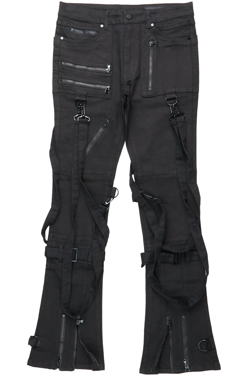 Rowen Black Stacked Flare Jean