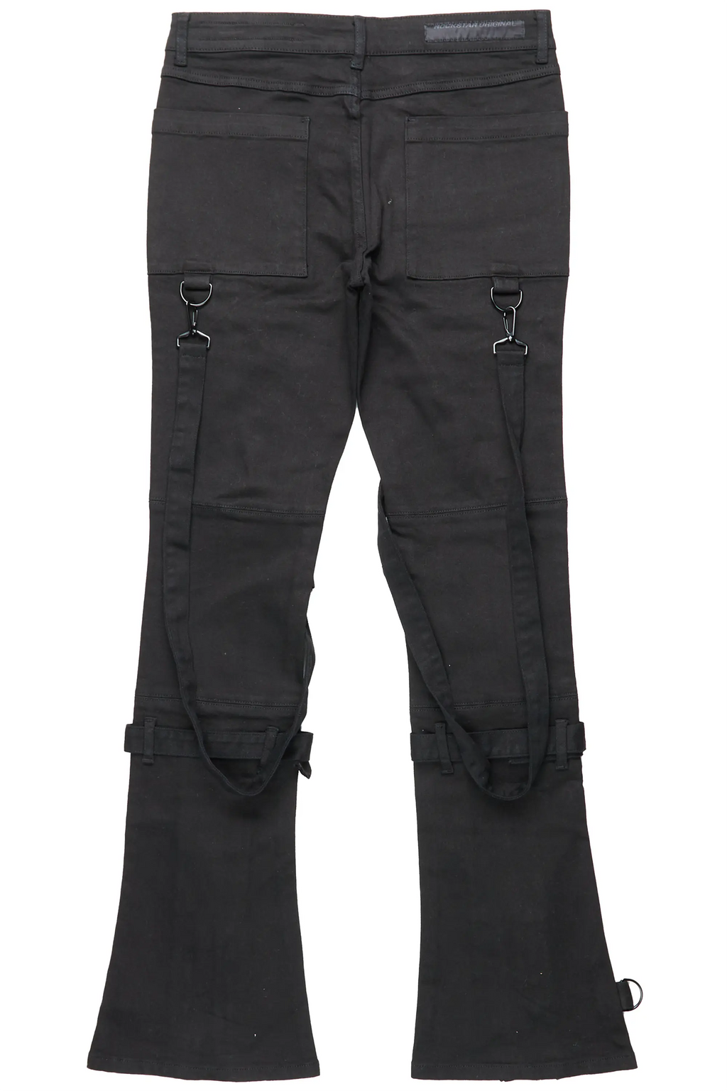 Rowen Black Stacked Flare Jean