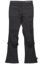 Rowen Black Stacked Flare Jean