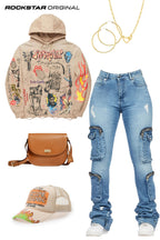 Alisson Med Wash Cargo Super Stacked Jean