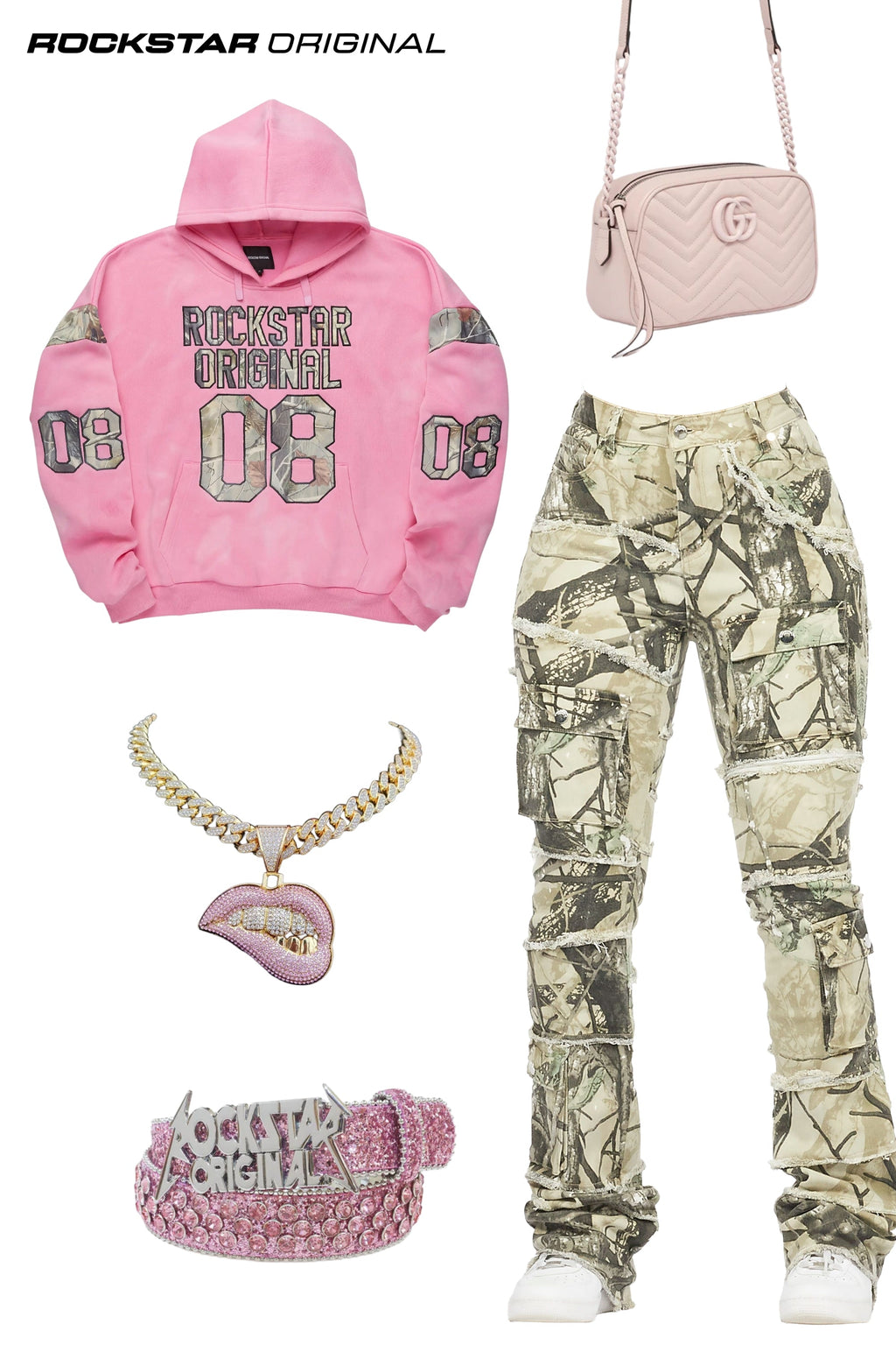 Mikayla Tree Camo Stacked Flare Jean