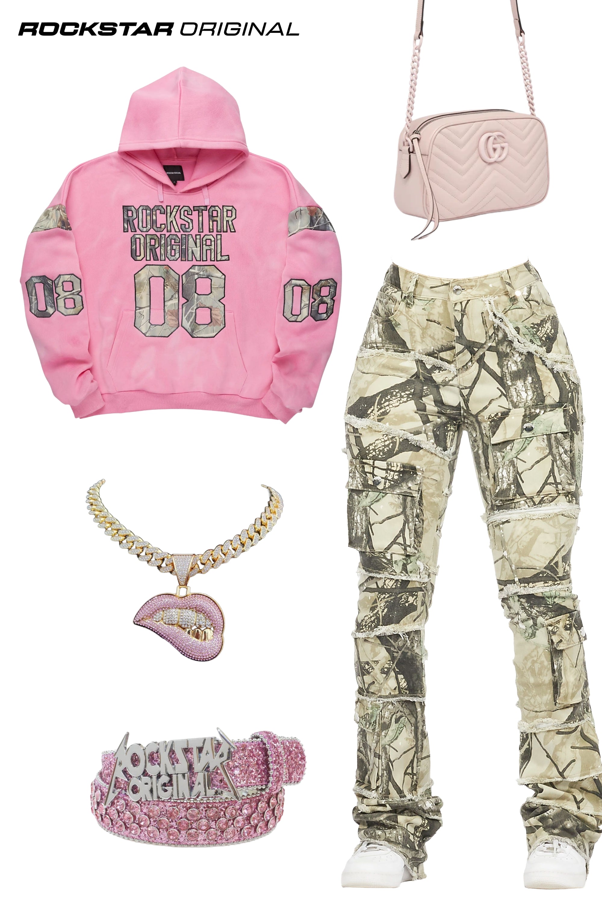 Mikayla Tree Camo Stacked Flare Jean